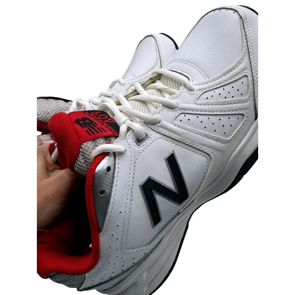 New Balance 409 White Red‎ Silver Training Shoes Mens 10.5 Wide MX409BR3